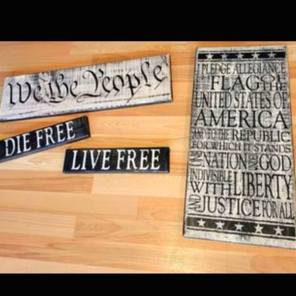 Home Decor Items- wooden wall art Americana theme